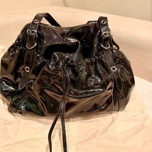Car Shoe Sleek Black “Poison” Women's Shoulder Bag with Dustbag